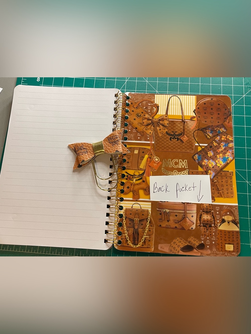 Orange/Brown Handmade 5X7 Notebook (gold pen not included)) - Picture 7 of 9